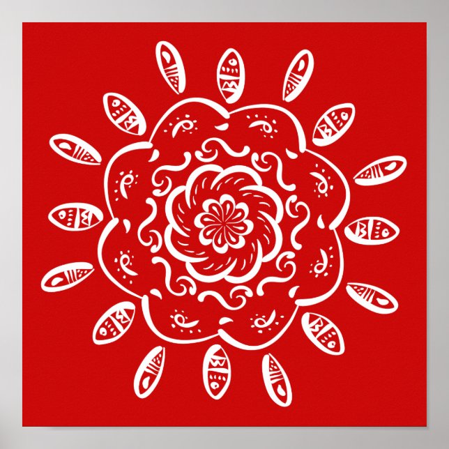 Cherry Mandala Poster (Vorne)