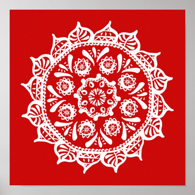 Cherry Mandala Poster (Vorne)