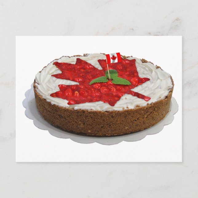 Cherry Maple Leaf Cake Postkarte (Vorderseite)