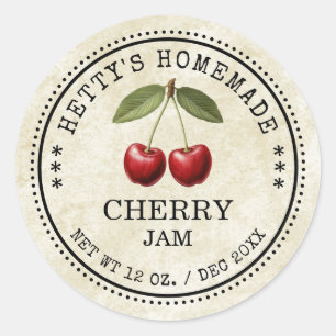 Cherry Marmelade Aufkleber für Ihre hausgemachten 