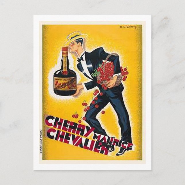 Cherry Maurice Chevalier Postkarte (Vorderseite)