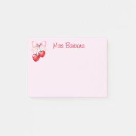 Cherry mit Coquette Bow Custom Post-it Klebezettel
