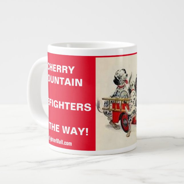 Cherry Mountain Feuerwehrleute unterwegs Tasse (Vorderseite Links)