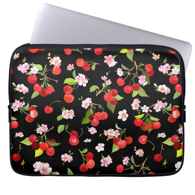 Cherry Muster 2 Laptopschutzhülle (Vorderseite)