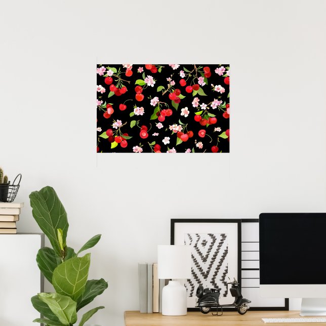 Cherry Muster 2 Poster (Heimbüro)