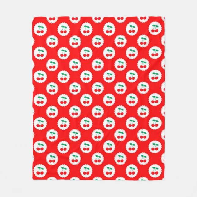 Cherry Muster - Retro Fruit Gift & Decke (Vorderseite)