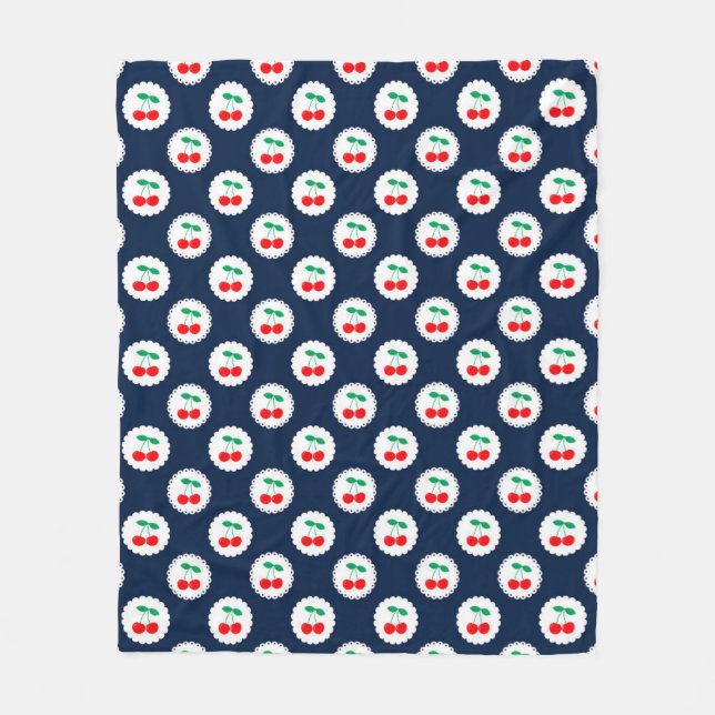 Cherry Muster - Retro Fruit Gift & Decke (Vorderseite)