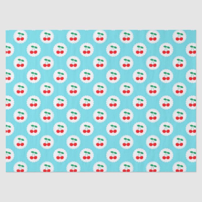 Cherry Muster - Retro Fruit Gift & Decke Seidenpapier (Vorderseite)