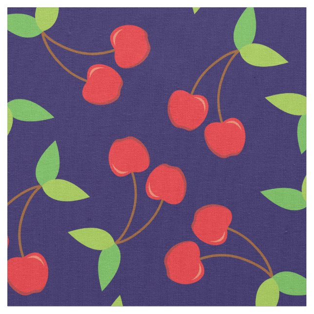 Cherry Niedlich Obstkirchen Küche Stoff (Nahaufnahme)