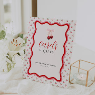Cherry oben Karten und Geschenke Brautparty Sockelschild