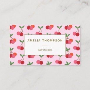 Cherry Obstmuster in Rosa und Rot Personalisiert Visitenkarte