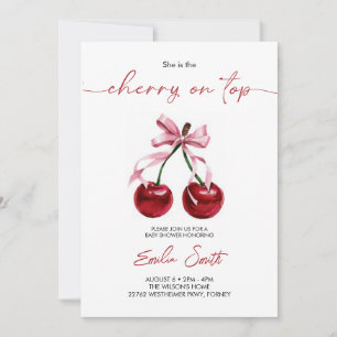 Cherry on Top Baby shower Invitation
