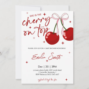 Cherry on Top Baby shower Invitation
