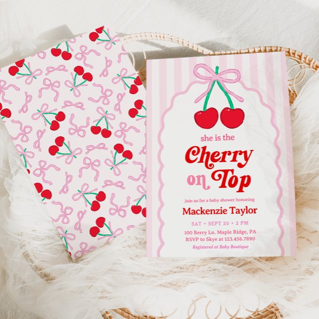 Cherry on Top Baby shower Invitation (Créateur téléchargé)
