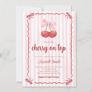 Cherry on top baby shower Invitation Einladung