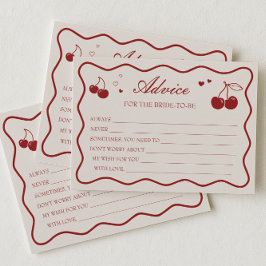 Cherry On Top Bridal Shower Advice Card Einladung