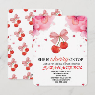 Cherry on Top Bridal Shower Einladung Set Templat