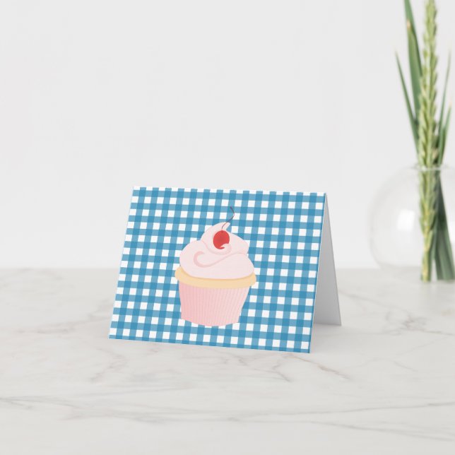 Cherry on Top Cupcake Dankeskarte (Vorderseite)