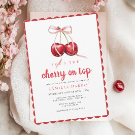 Cherry on Top Girl Baby Shower Einladung