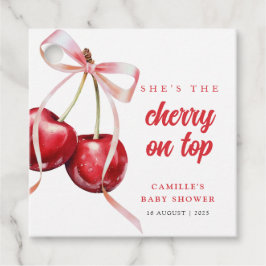 Cherry on Top Girl Baby Shower Geschenkanhänger