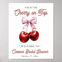Cherry On Top Pink Bow Brautparty Begrüßungszeiche