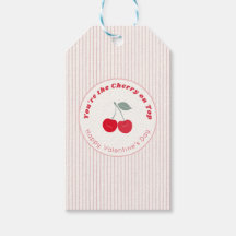 Cherry On Top Retro Pinstripe Valentine Red Cream
