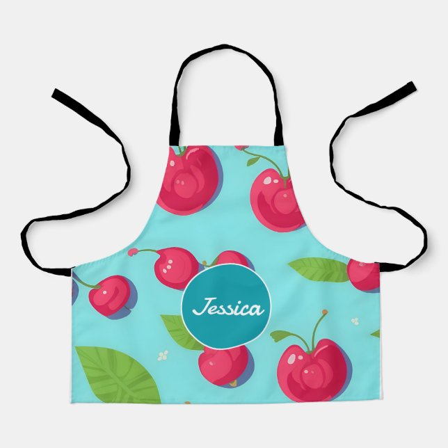 Cherry Pastel Personalisiertes Muster Schürze (Vorderseite)