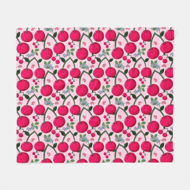 Cherry pattern  fleecedecke (Vorderseite (Horizontal))