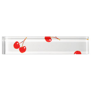 Cherry Pattern Pop-Version Namensplakette