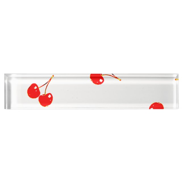 Cherry Pattern Pop-Version Namensplakette (Vorderseite)