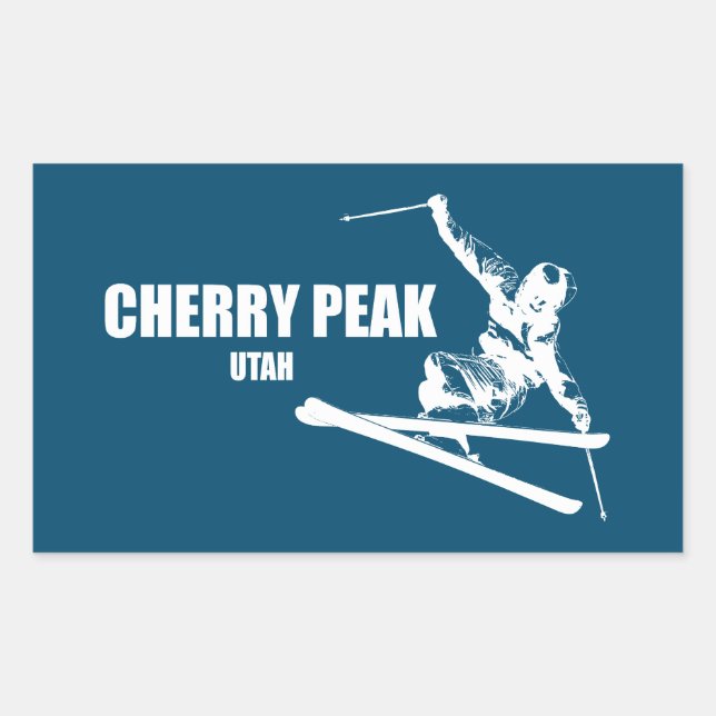 Cherry Peak Resort Skier Rechteckiger Aufkleber (Vorderseite)