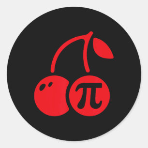 Cherry Pi Day Funny Mathe Nerd Pie Teacher 3.14 Runder Aufkleber