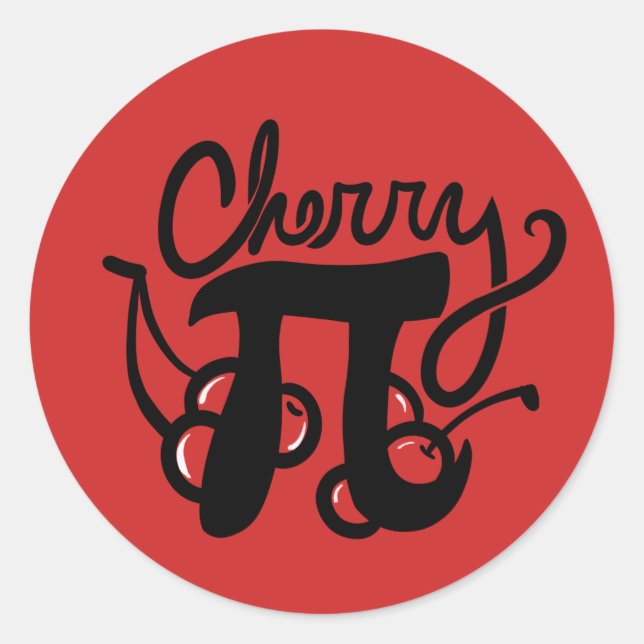 Cherry Pi Day Runder Aufkleber (Vorderseite)