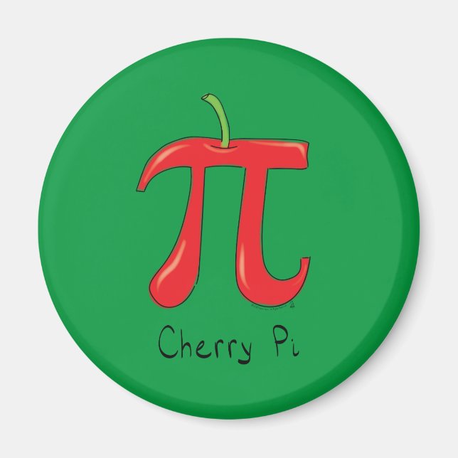 Cherry Pi Niedlich Mah Pi Day Magnet (Vorne)