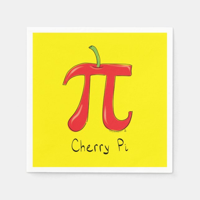 Cherry Pi Niedlich Mah Pi Day Party Napkins Serviette (Vorderseite)