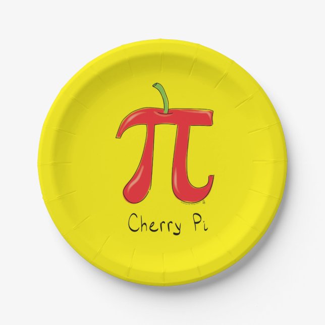 Cherry Pi Niedlich Mah Pi Day Party Teller (Vorderseite)