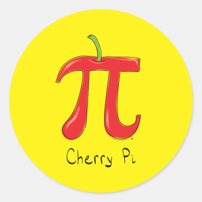 Cherry Pi Niedlich Mathe Pi Day Stickers (Vorderseite)