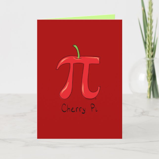 Cherry Pi - Pi Day Math Grußkarte Karte (Vorderseite)