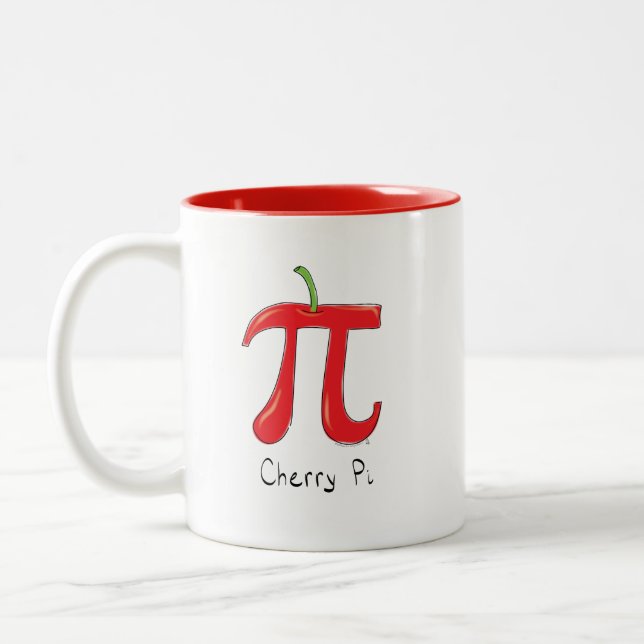 Cherry Pi Symbol Math Lehrer Funny Zweifarbige Tasse (Links)