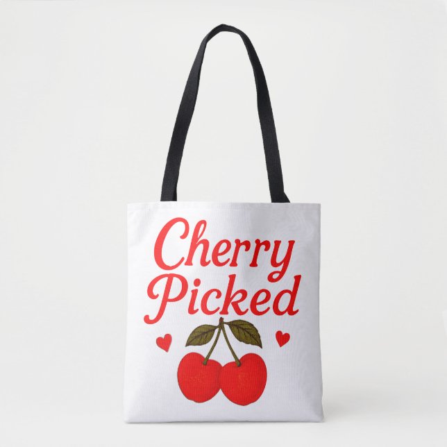 Cherry Picked Hearts Romantischer Kernpunkt Tasche (Vorderseite)