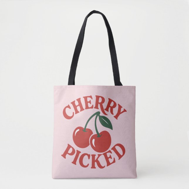 Cherry Picked Trendy Retro Fruit Graphic Tasche (Vorderseite)