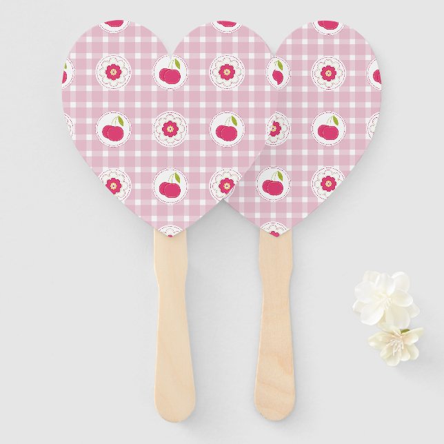 Cherry Picnic Hand Fans Fächer (Vorne und Hinten)