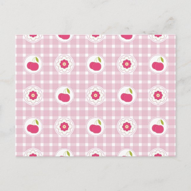 Cherry Picnic Postcard Postkarte (Vorderseite)