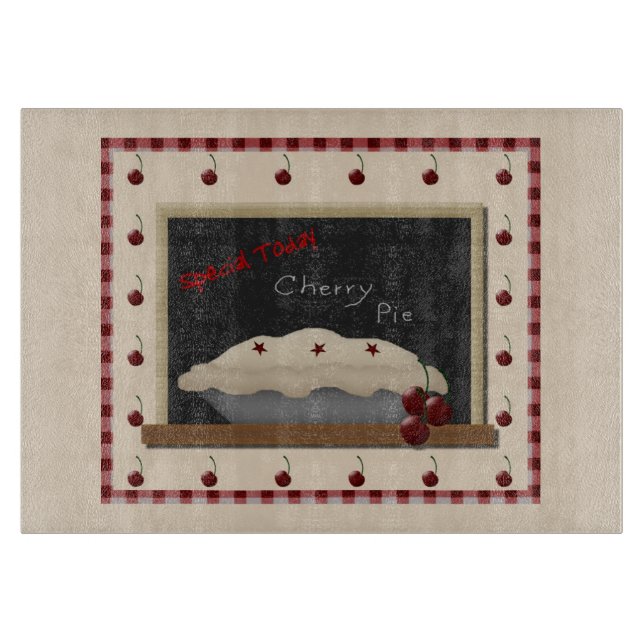 Cherry Pie Glass Cutting Board Schneidebrett (Vorderseite)
