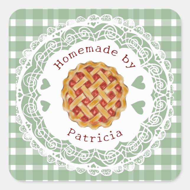 Cherry Pie Master baker  Quadratischer Aufkleber (Vorderseite)