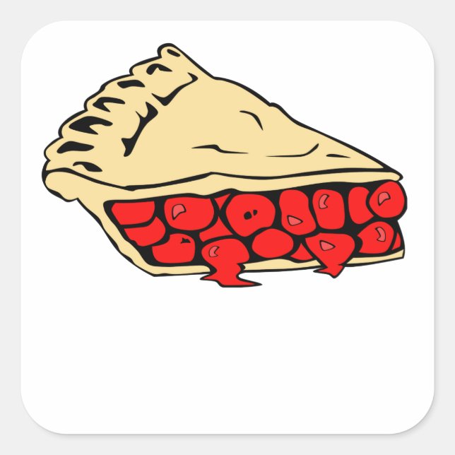 Cherry Pie Quadratischer Aufkleber (Vorderseite)