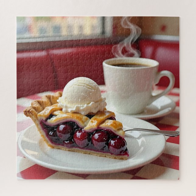 Cherry Pie, Vanilla Ice Creme & Kaffee (Vertikal)