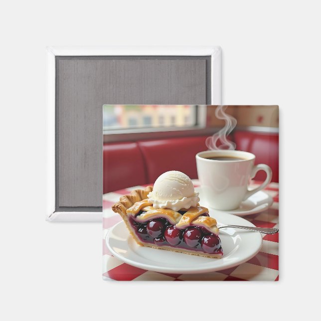 Cherry Pie, Vanilla Ice Creme & Kaffee Magnet (Vorderseite/Rückseite)