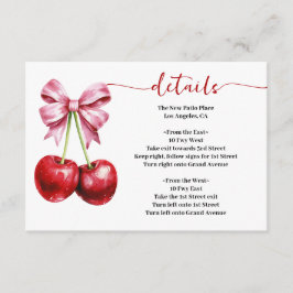 Cherry Pink Coquette Babydusche Details Begleitkarte