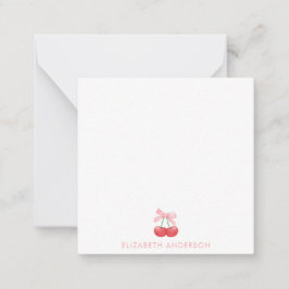 Cherry Pink Coquette Personalisiert Minimalistisch Mitteilungskarte